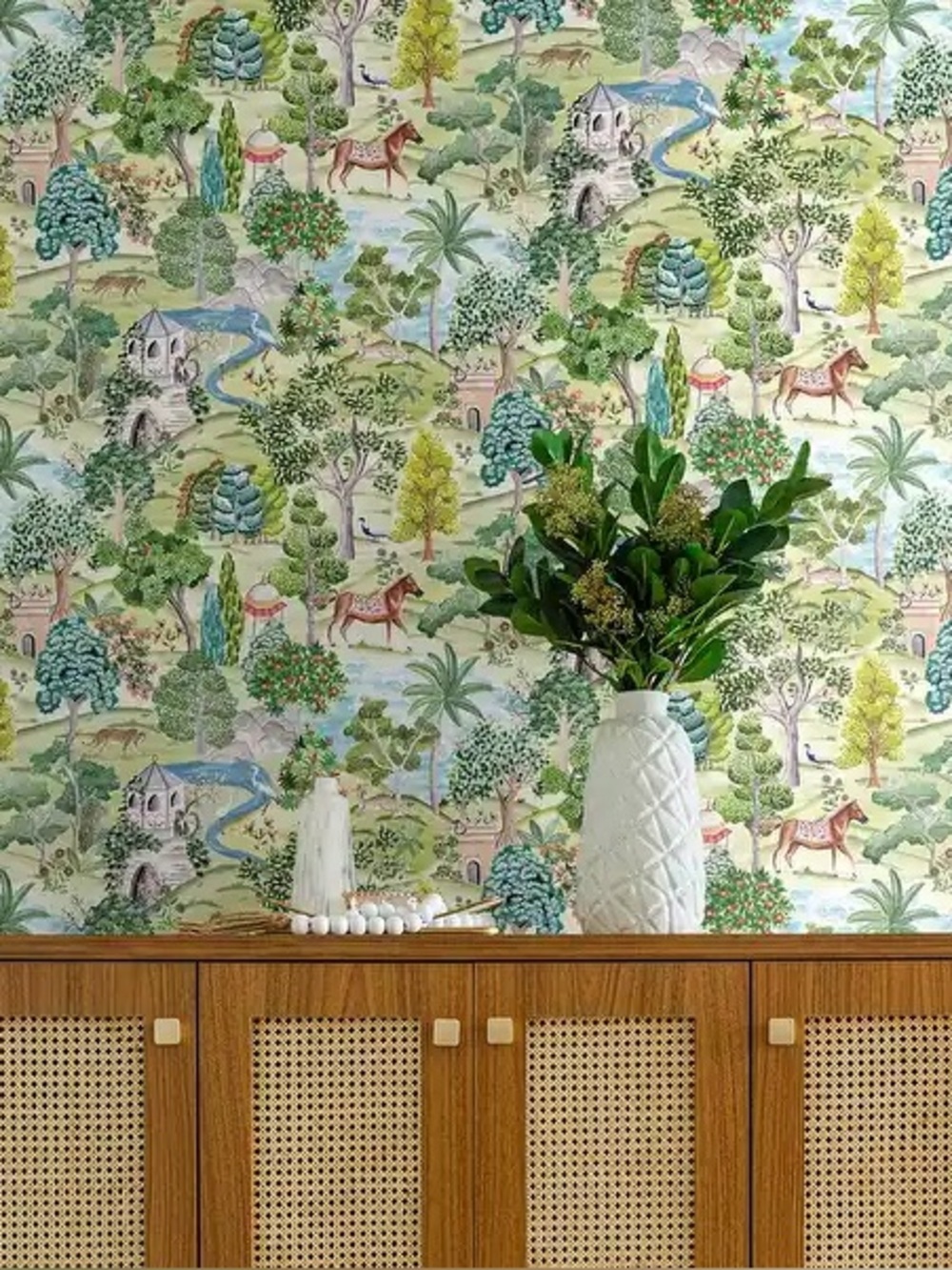 Anthropologie daisy Bennett Mystical Garden Botanical Matte wallpaper